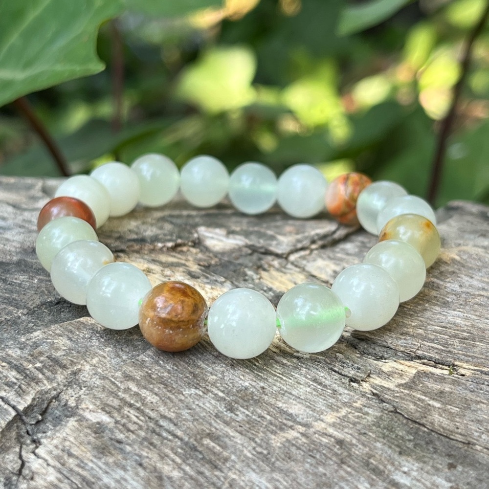 10mm stretchable‎ afghan jade bracelet